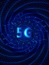 5G connectivity of digital data and conceptual futuristic information technology using artificial intelligence AI. Royalty Free Stock Photo